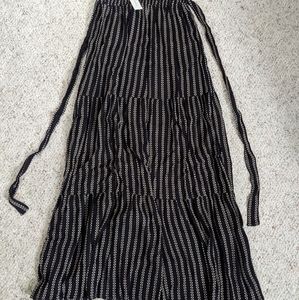 Long flowy strapless Blue Rain dress